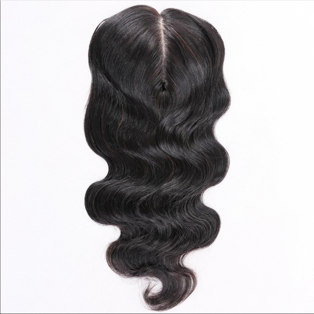 5.5 x 5.5 human hair handtied topper silkbase